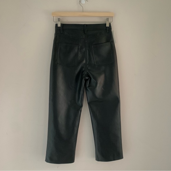 NWT Aritzia Melina Cropped Pant Size 0 Vegan Leather - Picture 3 of 7